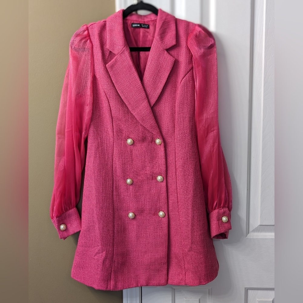 Pink tweed dress